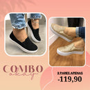 [MEGA PROMOÇÃO MÊS DO CONSUMIDOR] - COMBO OKAY!  2 PARES - Slip Ortopédico Glitter Gold + Slip Ortopédico Nobuc Preto