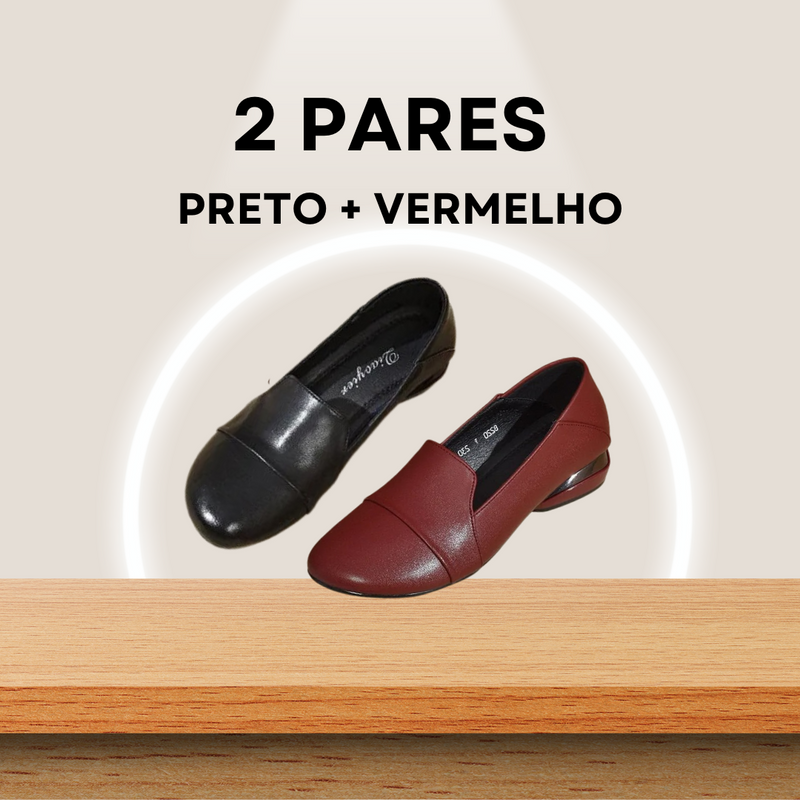 [LEVE 2 PAGUE 1] Sapatilha em Couro Ortopédica FlexCalm® - A solução ideal para o conforto dos pés! - PROMO MÊS DE JUNHO + BRINDE EXCLUSIVO