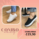 [MEGA PROMOÇÃO MÊS DO CONSUMIDOR] - COMBO OKAY!  2 PARES - Tênis Ortopédico SlimFit Branco + Slip Ortopédico Nobuc Glitter