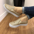 [MEGA PROMOÇÃO MÊS DO CONSUMIDOR] - COMBO OKAY!  2 PARES - Slip Ortopédico Glitter Gold + Slip Ortopédico Nobuc Preto